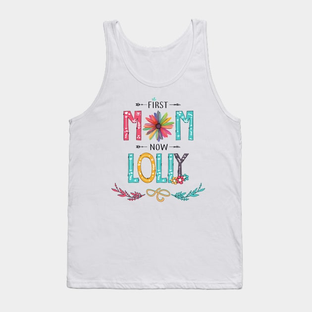 First Mom Now Lolly Wildflowers Happy Mothers Day Tank Top by KIMIKA